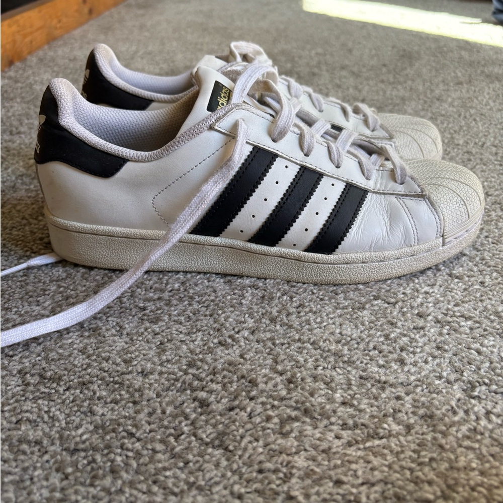 Adidas Superstars White and Black Size 8
